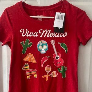 Viva Mexico  TShirt M Woman's Red New w Tags